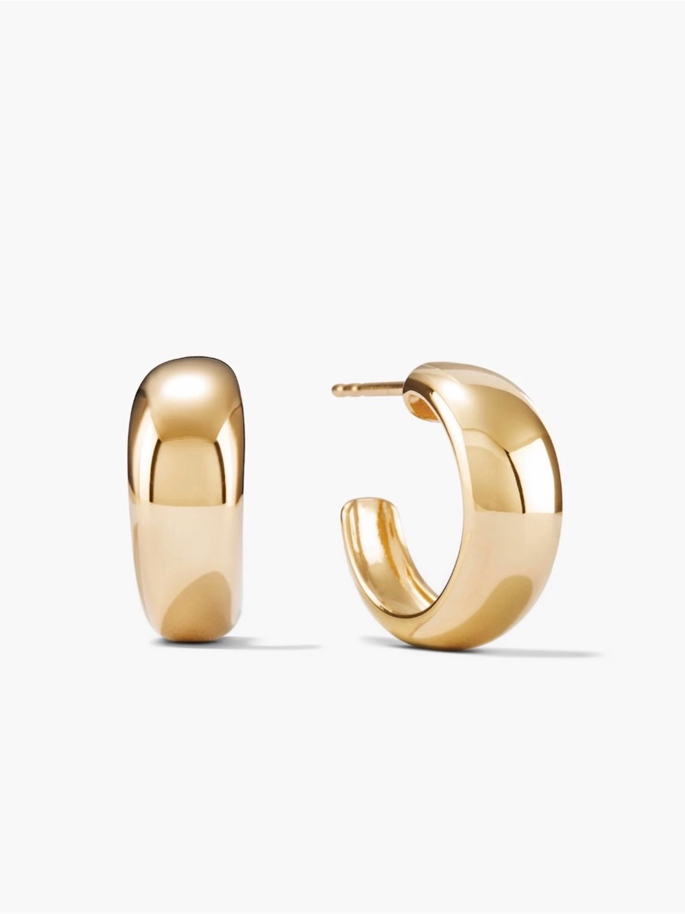 💛 Mejuri 18k Gold Vermeil Dome Hoop Stud Earrings | Designer
